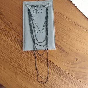 Multi layers chain dark silver